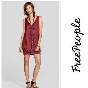 Free People Red Patterned Dress